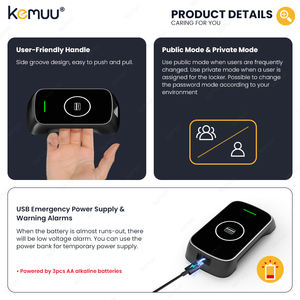 Kemuu Ttlock Serrure électronique intelligente sans clé Meubles Rfid Nfc Casier Système de verrouillage de porte d'armoire avec logiciel pour hôtel école salle de sport - Product Image 3