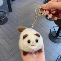 CHIQUE tirant corde remuant queue chat en peluche porte-clés pendentif pour sac à dos