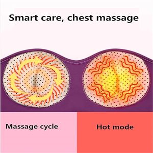 Masseur de poitrine 3-en-1 en silicone <span class=keywords><strong>avec</strong></span> chaleur, vibrations et compresse chaude, recharge sans fil pour l'amélioration mammaire des femmes - Product Image 3