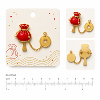 Broche porte-bonheur, pendentif pièce de monnaie, badges métalliques, bijoux du Nouvel An Chinois, vente en gros, épinglette en émail souple personnalisée, usine OEM