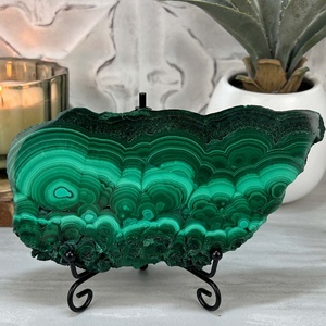Offre Spéciale : Tour en dalle de malachite verte mystérieuse, pierres naturelles, artisanat en cristal Feng Shui pour la guérison - Product Image 5