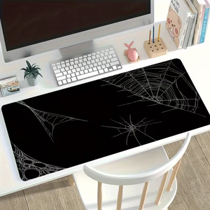 แผ่นรองเมาส์สำหรับเล่นเกมลายใยแมงมุมขนาดใหญ่พร้อมฐานยางกันลื่น ขอบเย็บ และพื้<span class=keywords><strong>น</strong></span>ผิวที่ซักได้ - ดีไซ<span class=keywords><strong>น</strong></span>์แบบกอธิคที่มีศิลปะ - Product Image 1