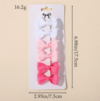 Lot de 6 nœuds pour cheveux de bébé en ruban gros-grain couleur unie, pinces à cheveux pour enfants, accessoires capillaires, vente en gros directe usine
