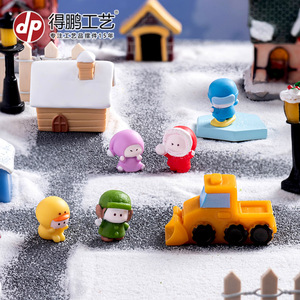 Adorno Navideño de Resina en Miniatura, Casa de Nieve de Dibujos Animados, Set de Decoración DIY, Accesorio de Escritorio Navideño - Product Image 1