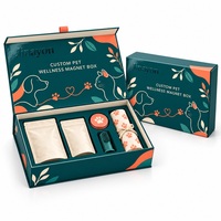 Boîte magnétique personnalisée pour abonnement bien-être des animaux de compagnie, emballage cadeau rigide imprimé CMYK avec logo UV sélectif