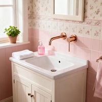 Robinet mural à poignée unique en laiton pour hôtels, design minimaliste, cartouche céramique, mitigeur encastré pour salles de bain