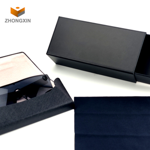 Caja de cajón de cartón rectangular negra de alta calidad, gafas de embalaje, relojes, logotipo personalizado, gafas de sol de lujo, cajas de embalaje - Product Image 4