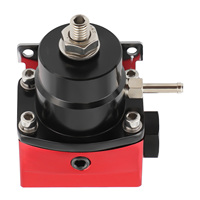 MaXpeedingrods Kit Regulator Tekanan Bahan Bakar, Regulator Kit Universal Dapat Disesuaikan + Pengukur 100psi-6AN Hitam & Merah