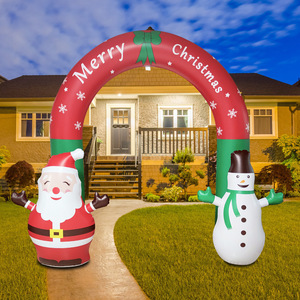 Inflatable Christmas Arch 280x85cm With Santa And Snowman Outdoor Yard Decoration For Holiday Festival Decorations - Product Image 1