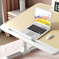 Bureau d'ordinateur pliable robuste, support pour ordinateur portable réglable en hauteur, table portable avec tiroir pour adultes et étudiants