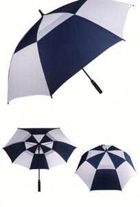 Large <b>Windproof</b> Golf <b>Umbrella</b> 60" Wide Vented Double With Reinforced Fiberglass Ribs Waterproof Coated Canopy - Product Image 2