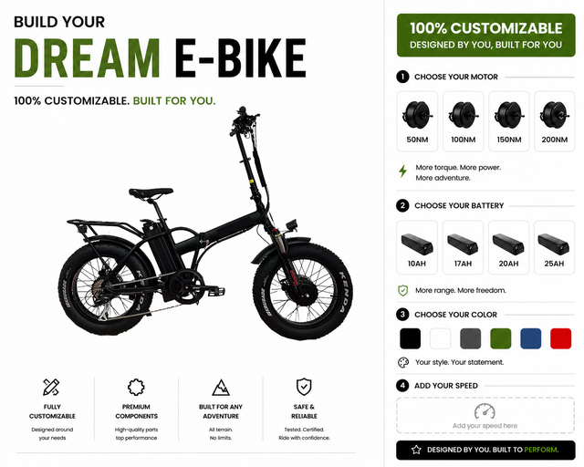 48V 20inch Foldable Aluminum Alloy Frame Electric Bike with Dual Motors Disc Brake Lithium Battery 18Ah up 60km Range