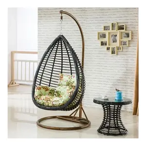 Hot Bán Ngoài Trời Mây Đồ Nội Thất Vườn Trắng Màu Xanh Wicker Trứng Treo Ghế Patio Đu