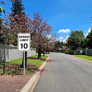 لافتة حدود السرعة 10 ميل في الساعة متوافقة مع معايير MUTCD - لافتة طريق مستطيلة بيضاء للمناطق السكنية/التجارية في الولايات المتحدة - Product Image 5