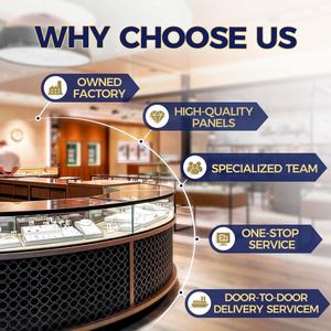 High Quality Wooden Jewelry Counter Glass Display Cabinet LED Light Luxury Modern Premium <b>Jewellery</b> Showcase Display - Product Image 6