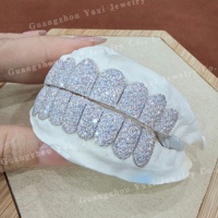 Grillz personnalisés pour hommes en argent S925, sertis de moissanite D VVS, motif mosaïque galaxie, style Hip Hop, pour dents supérieures et inférieures, tailles 4 6 8 10 12, certifiés