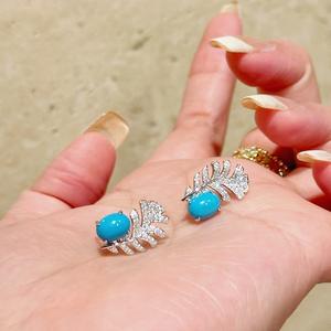 Boucles d'oreilles pendantes en argent sterling S925 avec design rétro classique et plume avec sensation de gaz exquise à haute sensibilité - Product Image 4