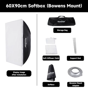 Godox sl60iid 60 Wát studio chuyên nghiệp nhiếp ảnh thiết bị app điều khiển LED liên tục video ánh sáng Set với Softbox ánh sáng đứng - Product Image 3