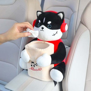Dessin animé moderne mignon multifonctionnel 2-en-1 sac de rangement voiture boîte à mouchoirs accoudoir poubelle suspendu décor de bureau à domicile - Product Image 2