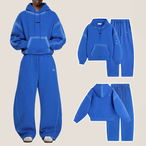 Ensemble sweat-shirt et pantalon de survêtement pour homme KIingSen OEM Klein Blue Winter Fleece respirant, peinture au pistolet, broderie, ample - Product Image 1