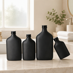 Bottiglie in Vetro Opaco Nero per <span class=keywords><strong>Gin</strong></span> e Brandy da 50ml-500ml con Logo Personalizzato - Product Image 1