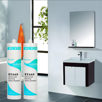 RUNTAI Mastic silicone acétique transparent à séchage rapide, étanche pour aquariums, travaux du bois, fixation du verre et construction