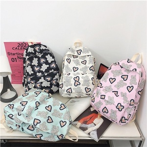 Wholesale <strong>Personalised</strong> Heart Bear Print Nylon <strong>Backpack</strong> Cute School Book Bags for Girls Large Capacity Travel <strong>Backpack</strong> - Product Image 5