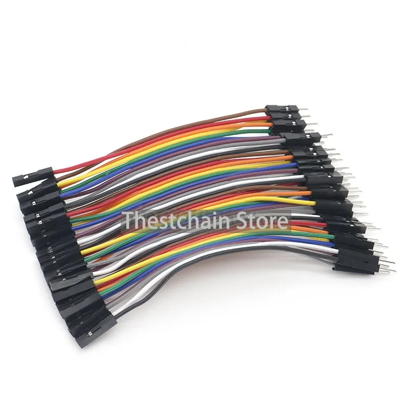 40pcs 10cm 2.54mm 1pin 1p-1p male to female jumper wire Dupont cable for arduino