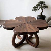 Nouvelle table basse en bois de noyer noir de style chinois, inspirée du zen, avec jointure à tenons et mortaises, design créatif, rangement intégré pour salon