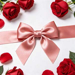 Lazo Decorativo Multiusos de Satén Color Rosa Empolvado, Listo para Usar, para San Valentín, Bodas, Ramos de Rosas, Empaque de Regalos Neutral - Product Image 5