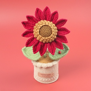 Ramo de Flores Artificiales Hecho a Mano con Forma de Mariquita y Girasol, en Maceta Grande, Decoración Navideña para el Hogar, Regalo Moderno - Product Image 6