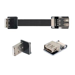 Cavo Piatto FFC USB C FPV Corto Nero Sottile <span class=keywords><strong>a</strong></span> Nastro FPC da USB Type-C <span class=keywords><strong>a</strong></span> USB Standard <span class=keywords><strong>a</strong></span> 90 Gradi per Sincronizzazione e Ricarica (10CM) - Product Image 3