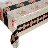 Nappe en PVC de luxe dorée, directement de l'usine, imperméable et résistante à l'huile, largeur personnalisable, pour fêtes et décorations extérieures