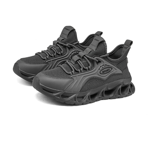 Chaussures de sport décontractées pour hommes avec empeigne en PU, semelle antidérapante, confort amorti, coupe basse, design à lacets, portables toute la journée, robustes et souples - Product Image 1