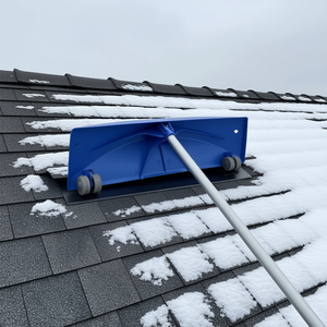 Rastrillo para techo ligero de plástico PP de 24 pulgadas, ajustable de 3.8 a 18.2 pies, con ruedas para quitar nieve de techos - Product Image 2