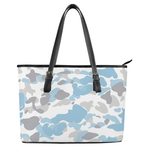 Women Luxury Shoulder Bag DIY Logo Printed Shopping <strong>Handbag</strong> 1pc MOQ Drop Shipping Custom POD Pink <strong>Red</strong> Camouflage Tote Bag - Product Image 3