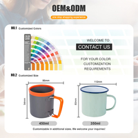 Contenant alimentaire en émail du fabricant, tasse à boire simple en émail pour la cuisine, le petit-déjeuner, la soupe, l'usage quotidien