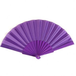Abanico Plegable de Plástico Liso Multicolor, Rojo Brillante, Estilo Flor, Recuerdo de Boda, Regalo Promocional Empresarial - Product Image 4