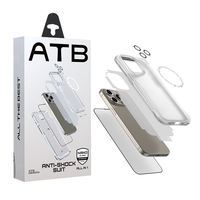 Ensemble de protection d'écran et d'objectif d'appareil photo en verre trempé et TPU ultra-fin anti-rayures ATB Grade AAA 6-en-1 pour 15/14/13 Pro Max