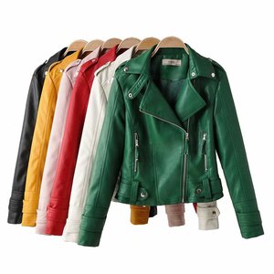 Vestiti all'ingrosso di caduta della molla su ordinazione all'ingrosso <span class=keywords><strong>Giacca</strong></span> in pelle da donna da donna in pelle PU da donna - Product Image 1