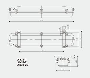 JCY28-2 профессиональное освещение 2x20 IP67 флуоресцентный светодиодный светильник для влажных мест на кораблях - Product Image 2