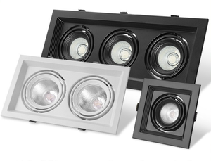 <span class=keywords><strong>Faretti</strong></span> a doppia testa, AC 85V-265V V griglia a LED Embedded Downlight, soffitto montato, illuminazione a soffitto nascosta - Product Image 2