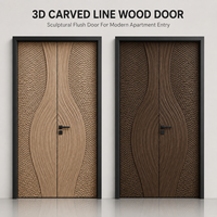 Porte intérieure en bois massif sur mesure, fabrication directe d'usine, design sculpté en 3D, porte en MDF pour appartement/hôtel/villa