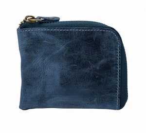 Custom Vintage Short Card <b>Wallet</b> <b>for</b> <b>Men</b> Genuine Leather <b>RFID</b> Blocking Zipper Closure - Product Image 1