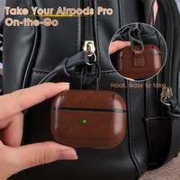 Étui en cuir PU pour Airpods Pro Housse de protection de luxe Étui pour écouteurs Boucle pour Air Pods Pro 3 Écouteurs Fundas