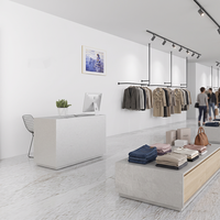 Comptoir de réception moderne et minimaliste en bois, table compacte, comptoir de caisse pour boutique de vêtements