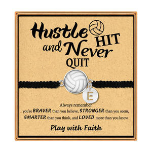 Takım sporları parti iyilik, antrenör, kıdemli voleybol & mektup dilek bilezikler spor baskı bilezikler-"asla bırakma; Voleybol" - Product Image 2