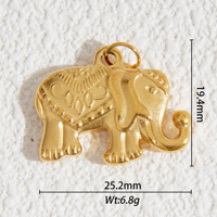 Mignon bijoux en acier inoxydable pendentifs breloques 18K plaqué or animaux breloques pour collier à faire soi-même fabrication de bijoux