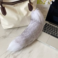 Vente en gros : Porte-clés queue de renard véritable de 40 cm, grande et moelleuse, breloque de sac, pendentif pour sac à main pour femme, accessoires pour clés de voiture