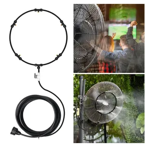 Sistema <span class=keywords><strong>de</strong></span> nebulización Ventilador <span class=keywords><strong>de</strong></span> refrigeración Portátil Patio Jardín Rociador Kit <span class=keywords><strong>de</strong></span> niebla Ventilador <span class=keywords><strong>de</strong></span> niebla Boquillas Kit Rociador <span class=keywords><strong>de</strong></span> niebla <span class=keywords><strong>de</strong></span> agua 26FT - Product Image 2